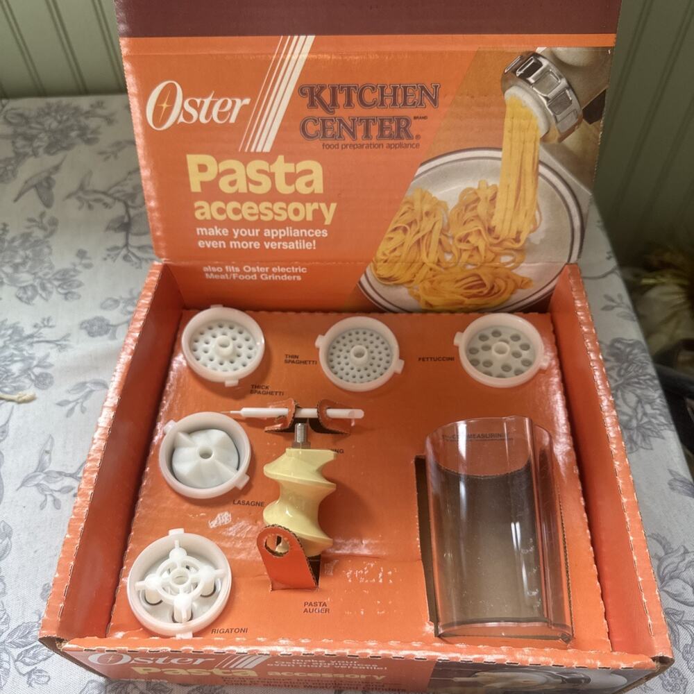 Vintage Oster Kitchen Center Pasta Accessory 939-65 Vintage COMPLETE Open Box
